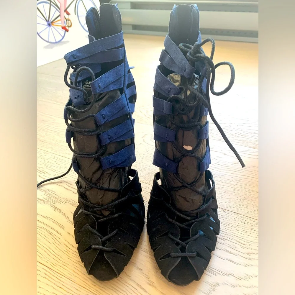 Zara blue black high heels - Picture 4 of 6